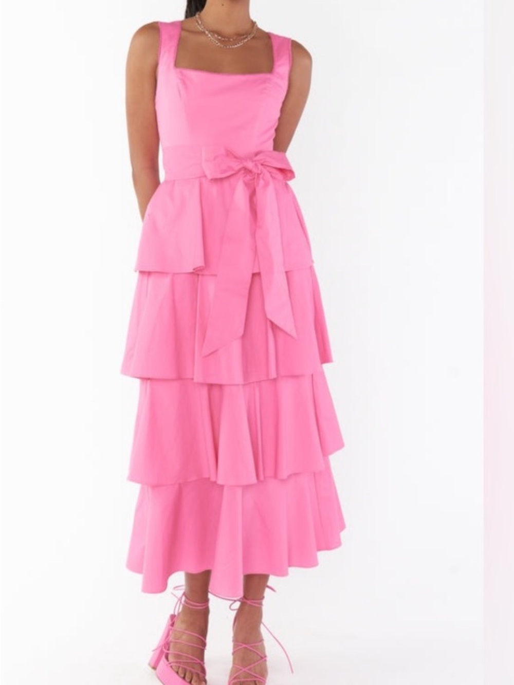 Show me your mumu Meg Midi Dress ~ Pinck Poplin